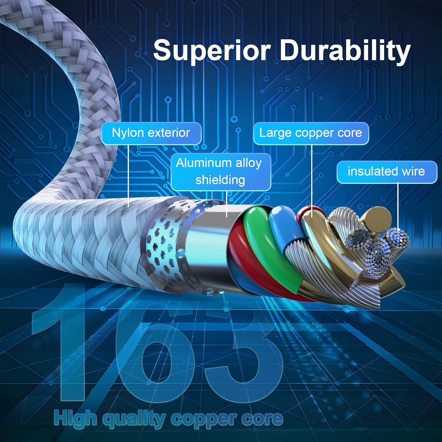 Thumbnail 3 de Powerole iPhone Charger Cable (4 Pack, 6FT) MFi-Certified USB to Lightning