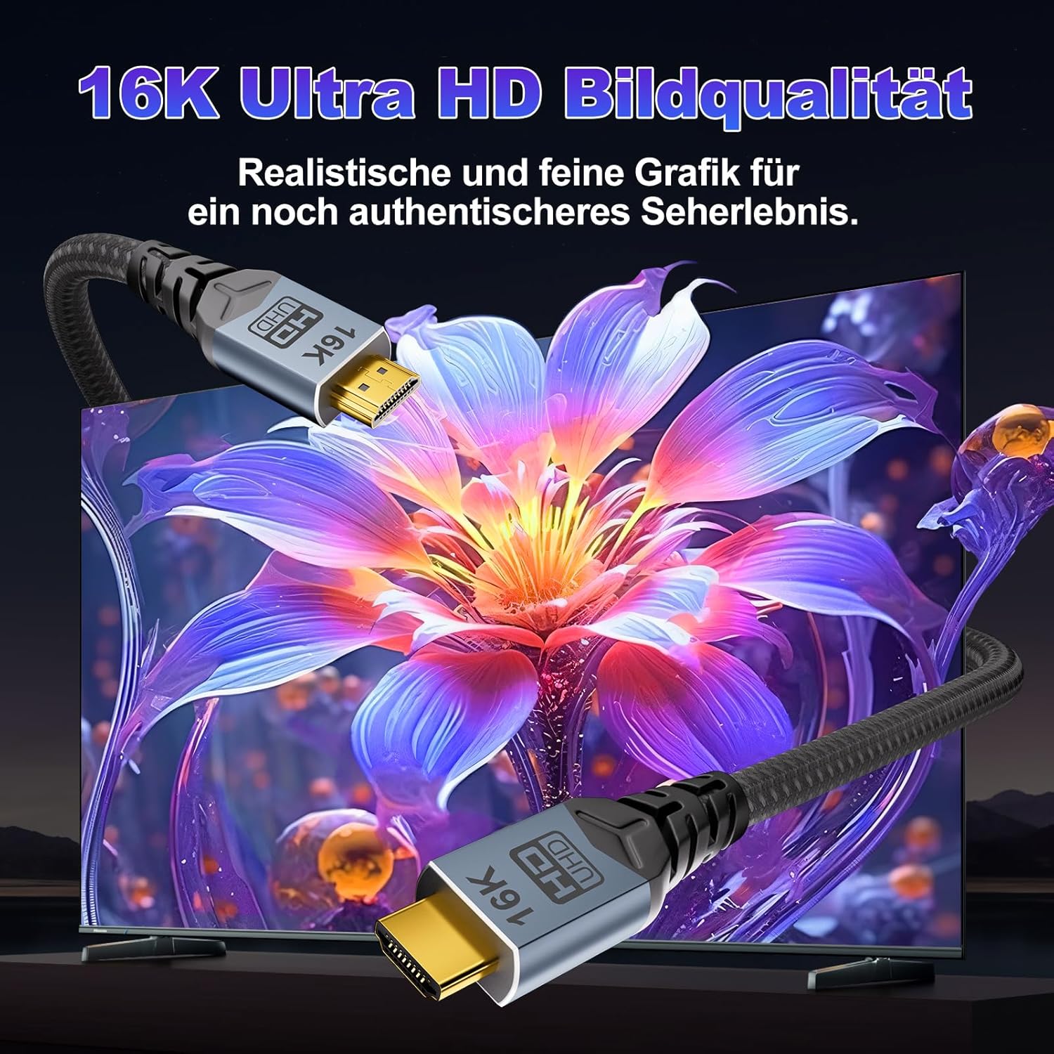Thumbnail 3 de CABLAPTOP HDMI 2.2 Kabel-Set 0,5 m – 2 Stück, 96 Gbps, 16K/8K/4K, HDR, eARC