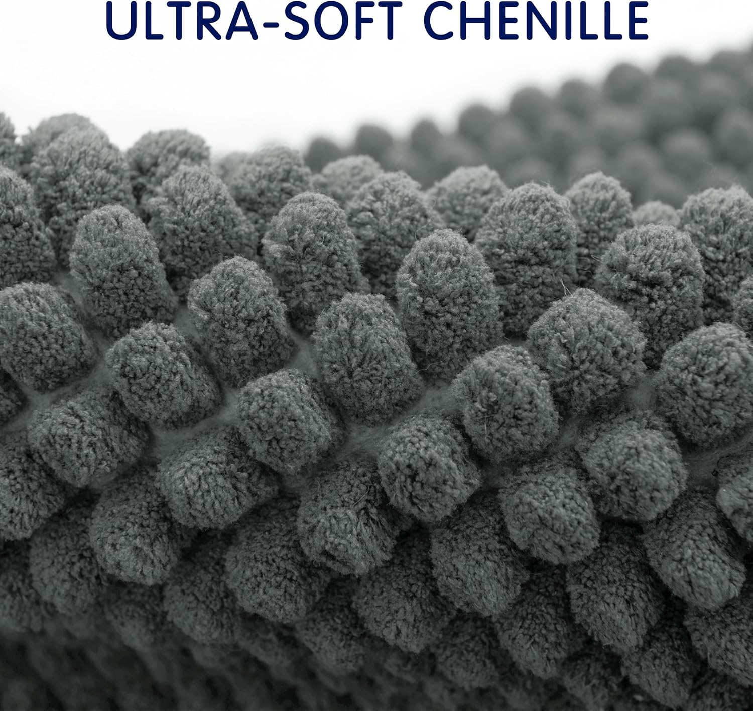 Thumbnail 2 de SUBRTEX 24" x 60" Chenille Bath Rug: Soft, Highly Absorbent, and Machine Washable in Gray