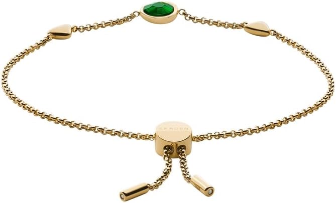 Detalle de Skagen Damenarmband aus Edelstahl mit Halbedelstein oder Messing – Schiebeverschluss