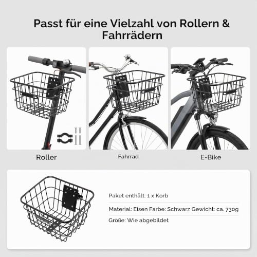 Thumbnail 7 de PETSTIBLE Frontkorb aus Eisen: zuverlässige Aufbewahrung für Elektroroller, Fahrrad und E-Bike