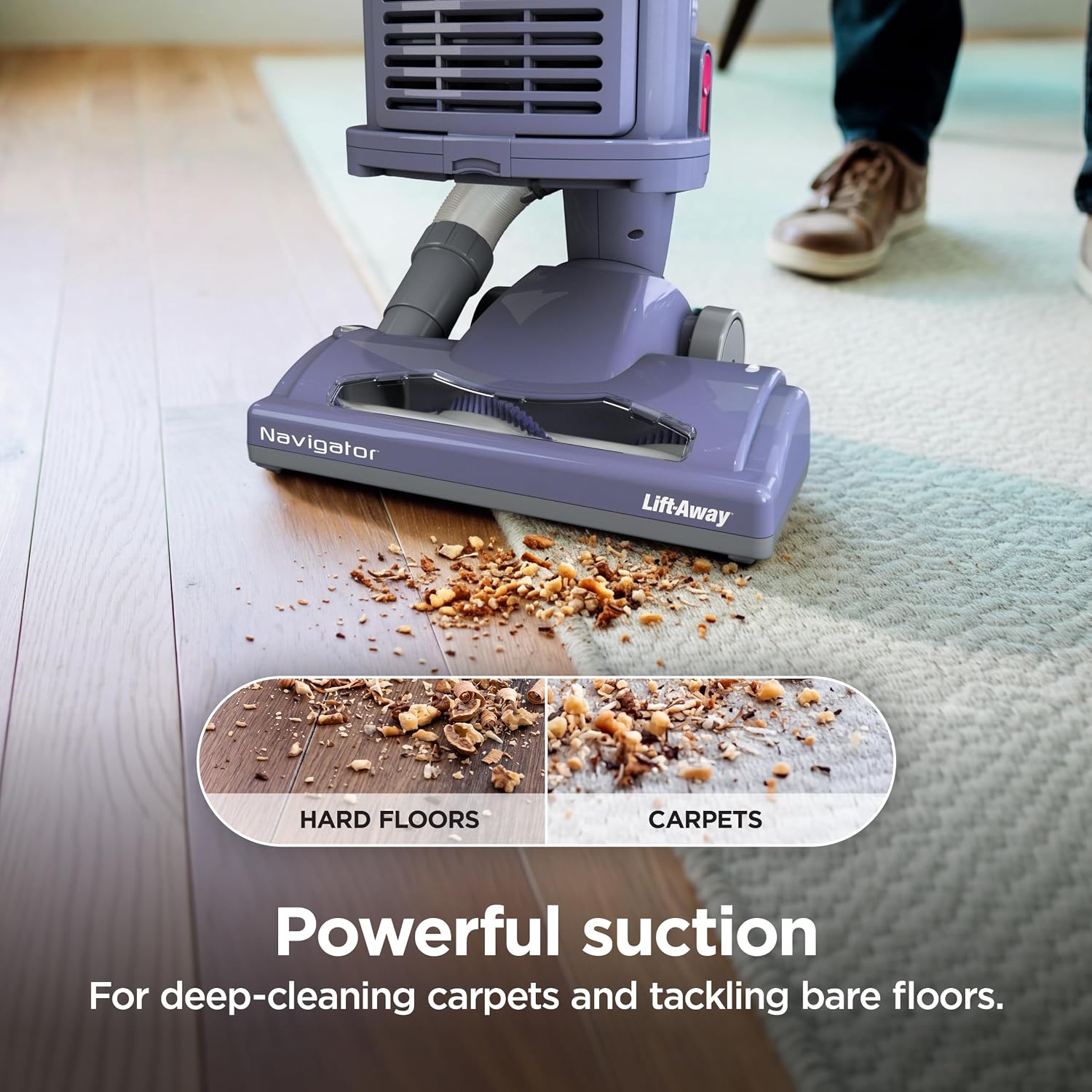 Detalle 2 de Shark NV352 Navigator Lift-Away Upright Vacuum, HEPA Filtration, Lavender
