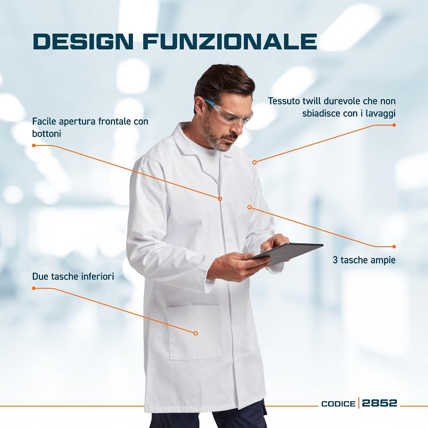 Detalle de Portwest 2852NARL camice da uomo L navy