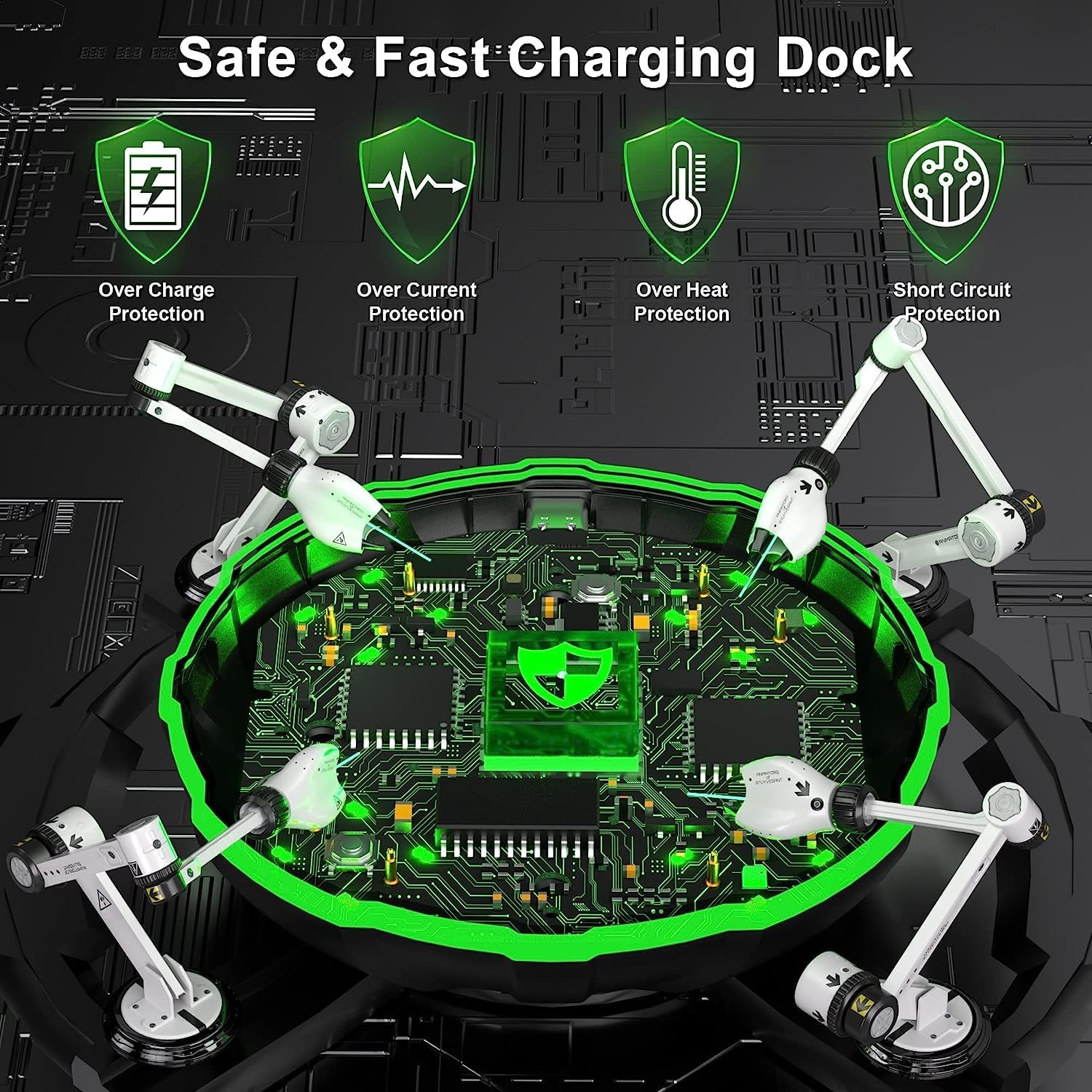 Detalle 2 de Akku für Xbox Series X/S und Xbox One Controller – 4x2000mAh Schnelllade-Set mit RGB-LED