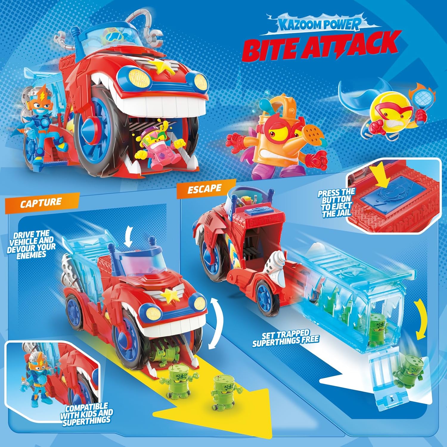 Thumbnail 4 de SUPERTHINGS – Véhicule Bite Attack de Doc Vroom (Kazoom Power) avec 1 véhicule et 1 Doc Vroom exclusif