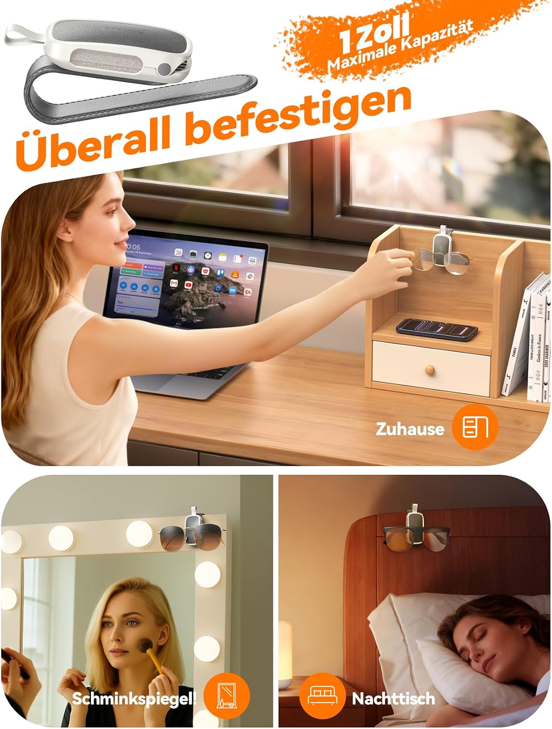 Thumbnail 6 de JOYROOM 2026 Brillenhalter für Auto Sonnenblende – Magnetischer Lederhalter mit Universalpassform