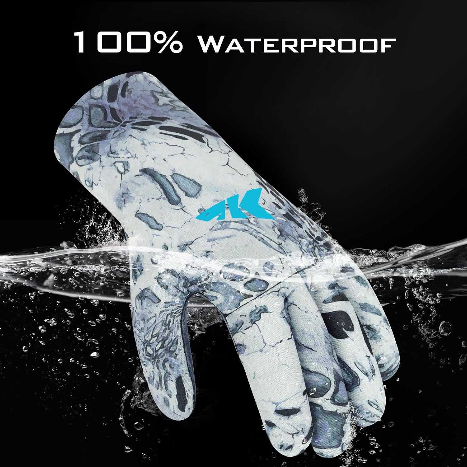 Detalle 2 de KastKing IceRiver Fishing Gloves, Waterproof Neoprene, Fleece-Lined, Embossed Grip