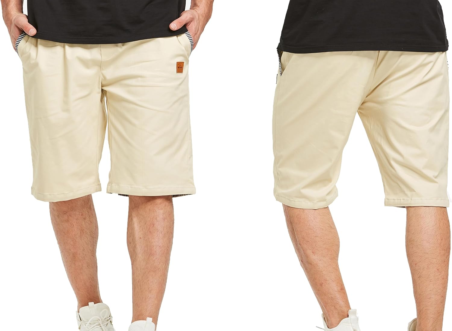Detalle de HCSS Men's Casual Summer Chino Shorts with Elastic Waist: Practical Everyday Everydaywear