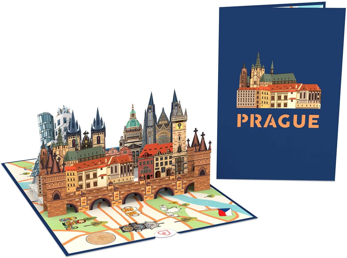 Thumbnail 5 de papercrush® Biglietto pop up Praga in 3D con busta e spazio per auguri