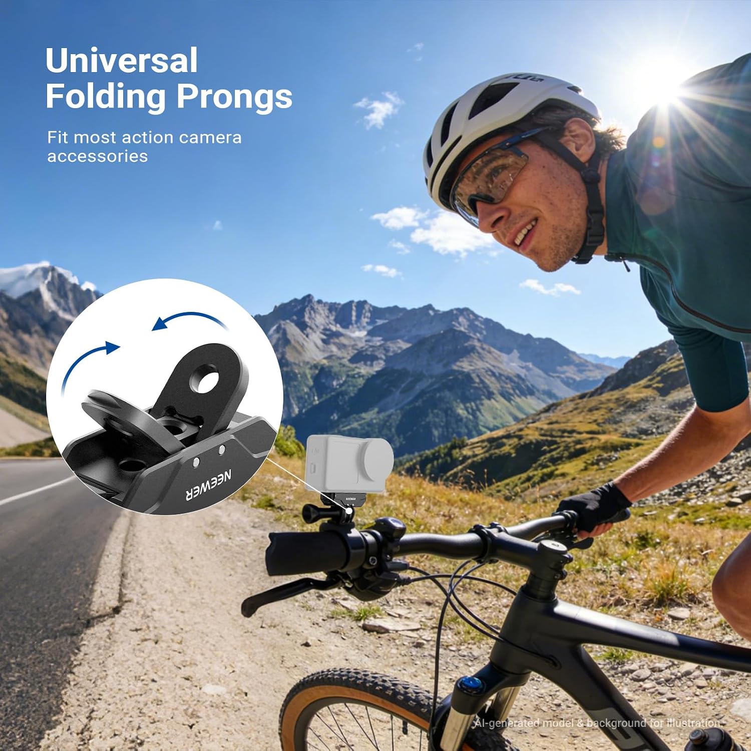 Thumbnail 4 de NEEWER Magnetic Quick Release Mount for DJI Osmo Action 6 (AC071) with Universal Adapter and 1/4" Thread