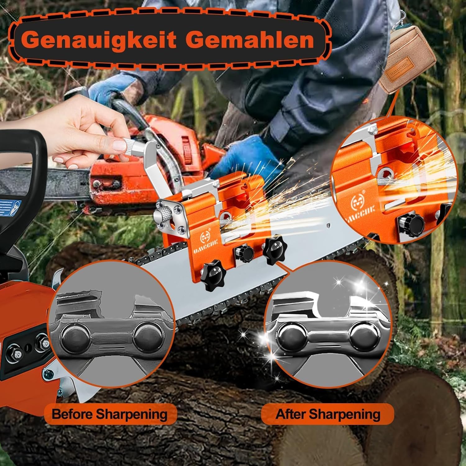 Thumbnail 2 de Chainsaw sharpening jig kit 10 steels