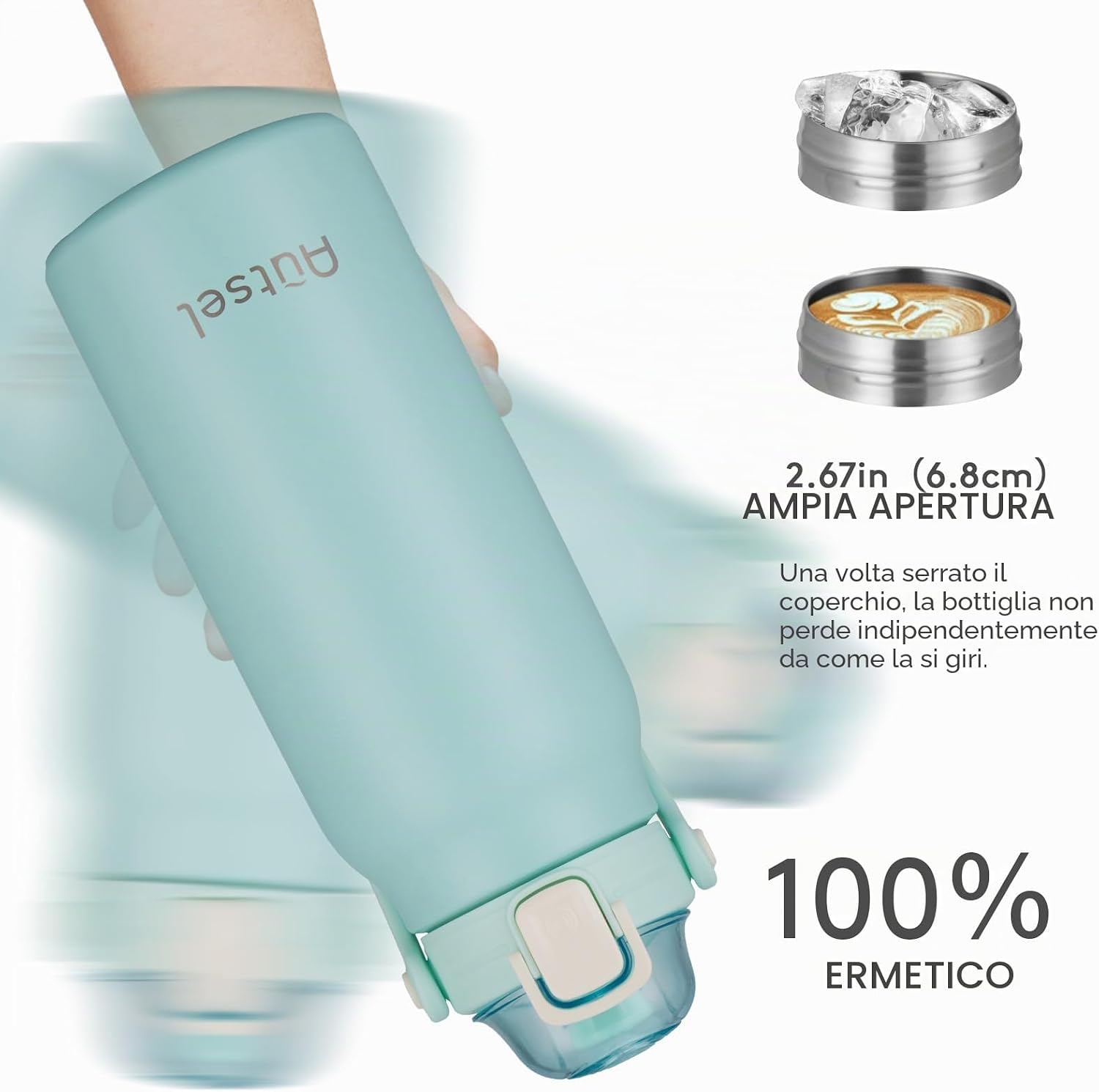 Thumbnail 3 de Autsel Borraccia Termica 1.7 L in acciaio inox 316 — isolamento affidabile, senza perdite
