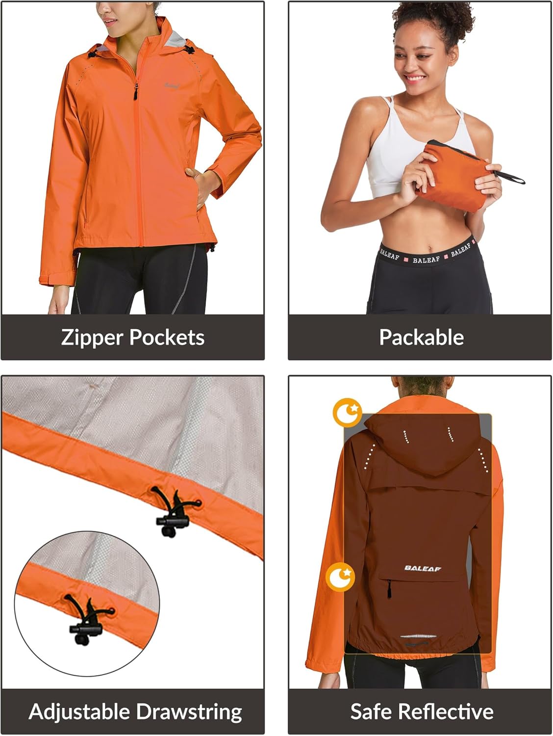 Thumbnail 5 de baleaf Damen Fahrradjacke Regenjacke wasserdicht & atmungsaktiv – leichte Windbreaker für Outdoor, Rad & Wandern