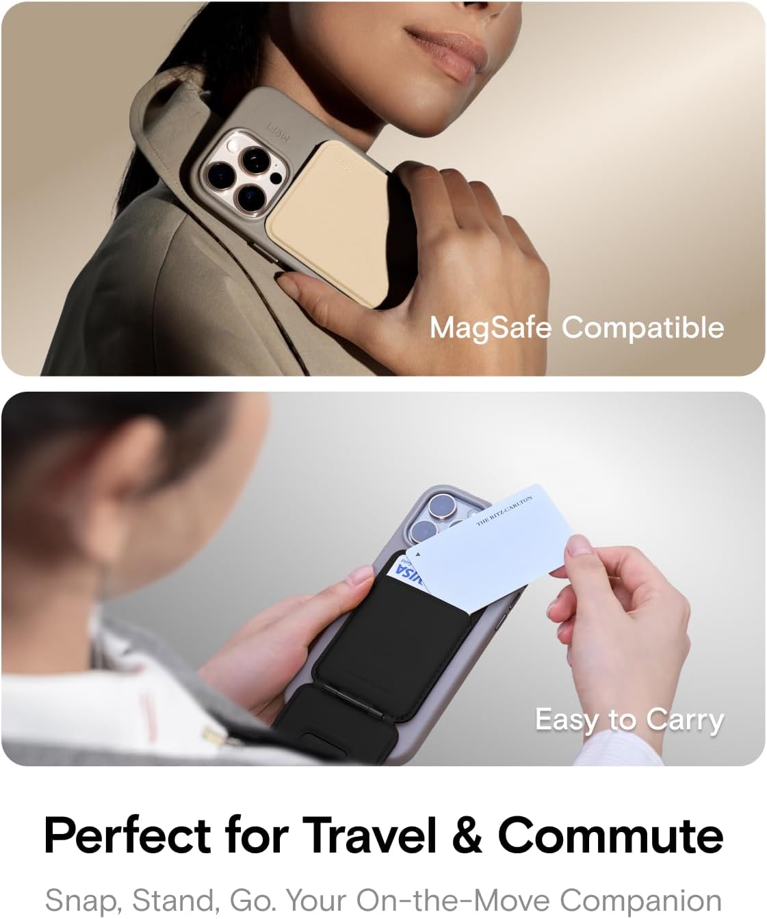 Detalle de MOFT Phone Tripod Wallet for iPhone with MOVAS Vegan Leather – Multifunctional 3-in-1