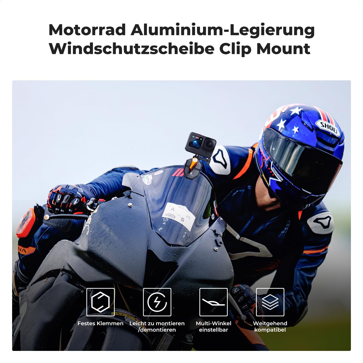 Thumbnail 1 de K&F CONCEPT Motorrad Windschutzscheibe Clamp 8mm
