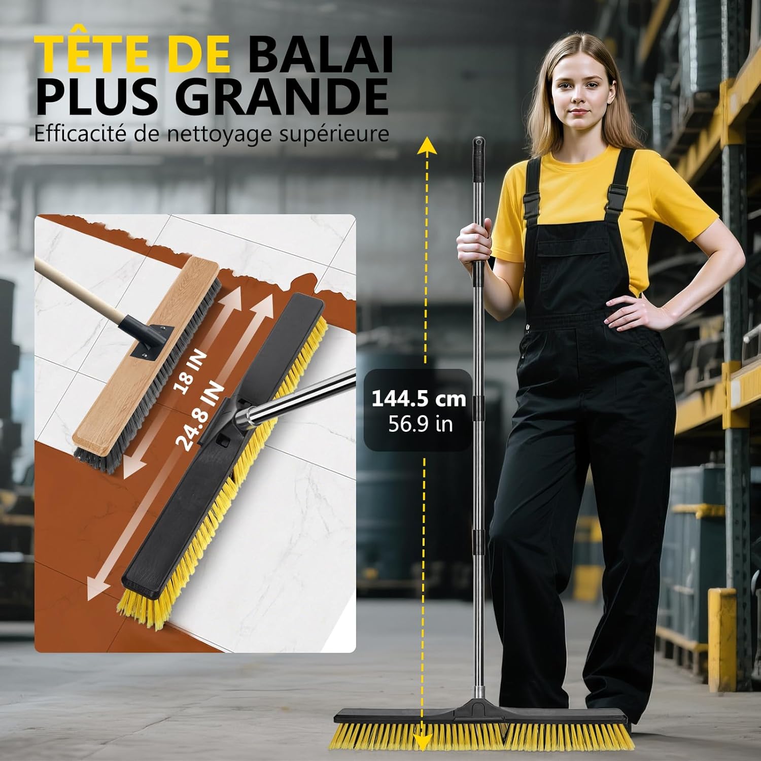 Thumbnail 1 de Masthome Balai Brosse Extérieur 63 cm — balai industriel robuste pour espaces extérieurs