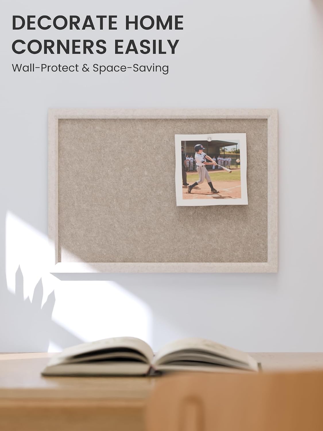 Thumbnail 3 de Fluxynara FZBB-HT18-4030-DC_LC Felt Bulletin Board, 15.7" x 11.8", Khaki