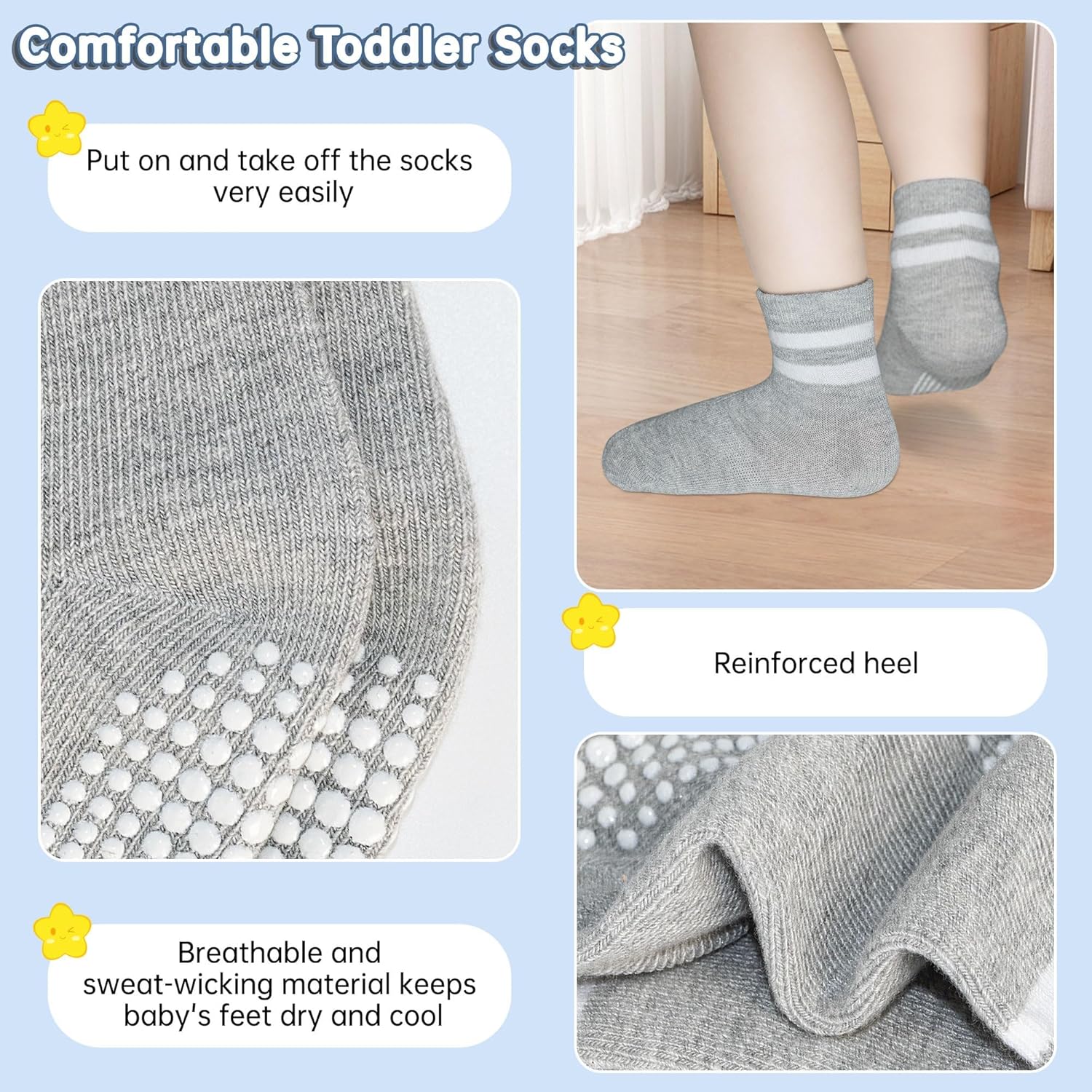 Thumbnail 5 de Non slip grip socks 12 pairs for toddlers