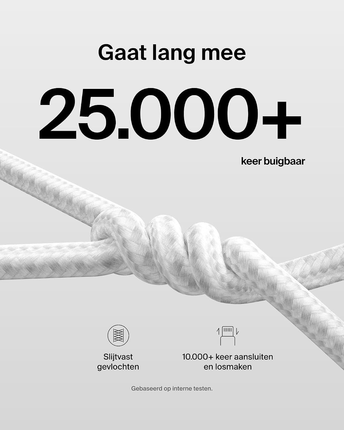 Thumbnail 2 de Belkin BBD009hq05WH2PK gevlochten USB-C-kabels, 2-pack, 1,5 m, 240 W