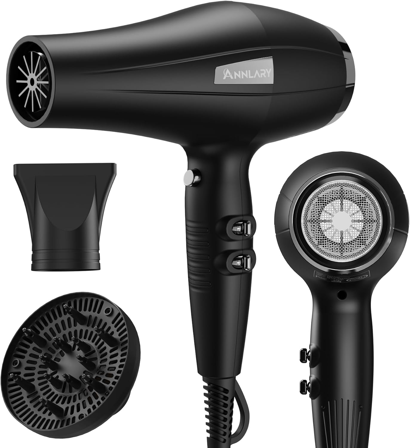 Detalle de ANNLARY Ionic Hair Dryer with Diffuser – 1875W for fast, healthy styling