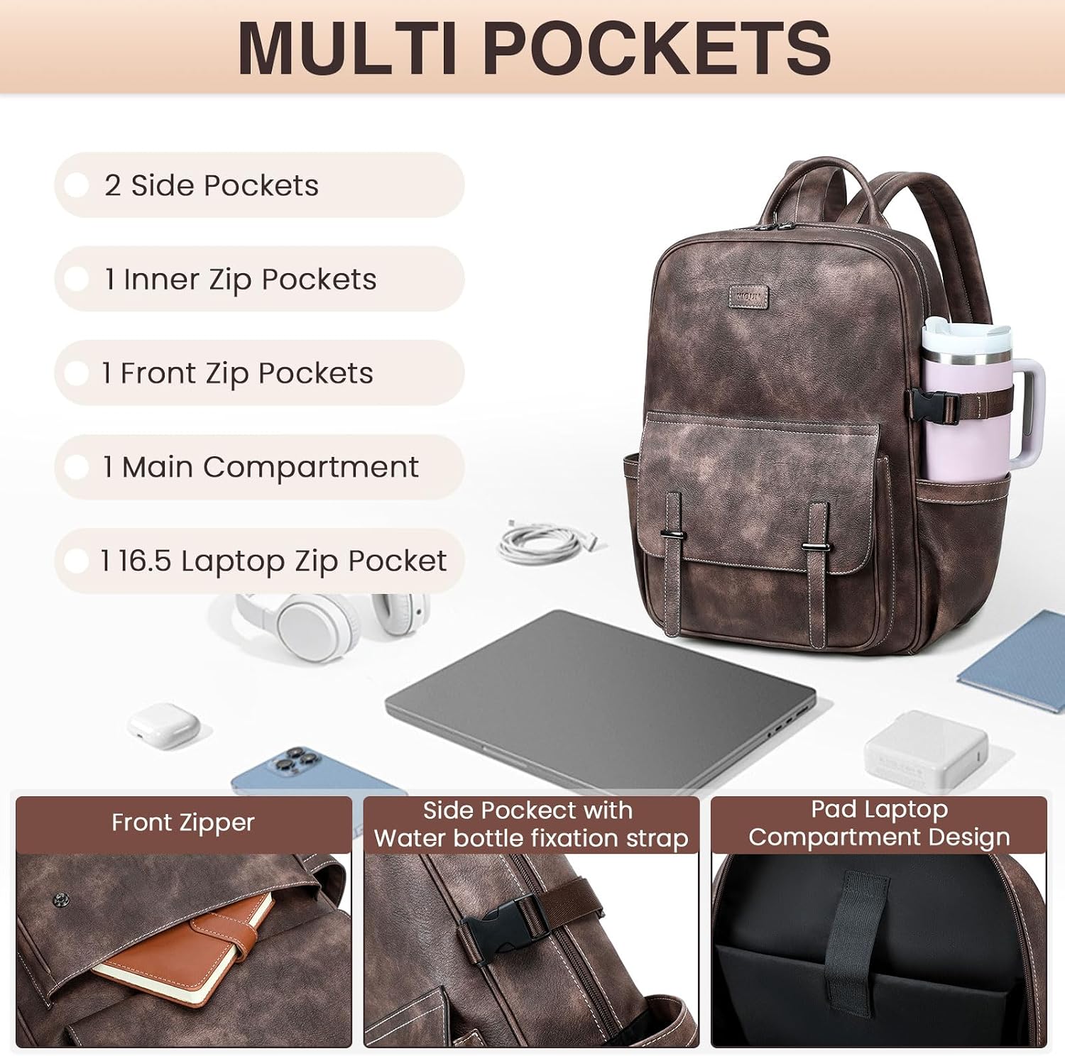 Detalle 2 de YIQUN Laptop Backpack, 15.6-Inch
