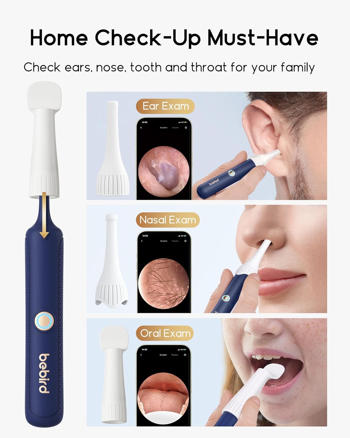 Thumbnail 4 de BEBIRD Ear Cleaning Camera Kit: Flexible Otoscope with 3P Lens and Wireless Earwax Removal