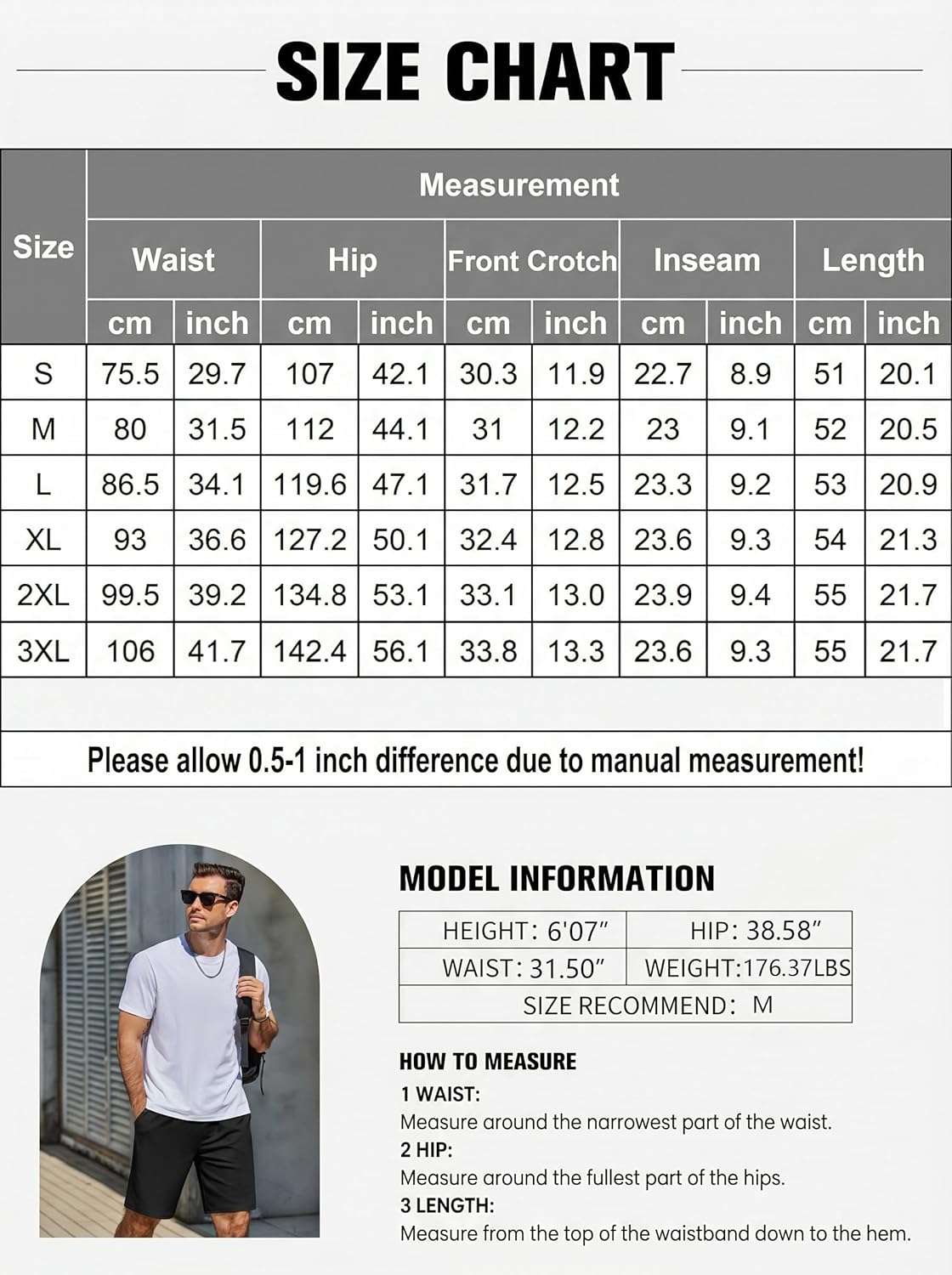 Thumbnail 4 de COOFANDY Kurze Hosen Herren – Leichte Sommer Shorts mit elastischem Bund und Taschen