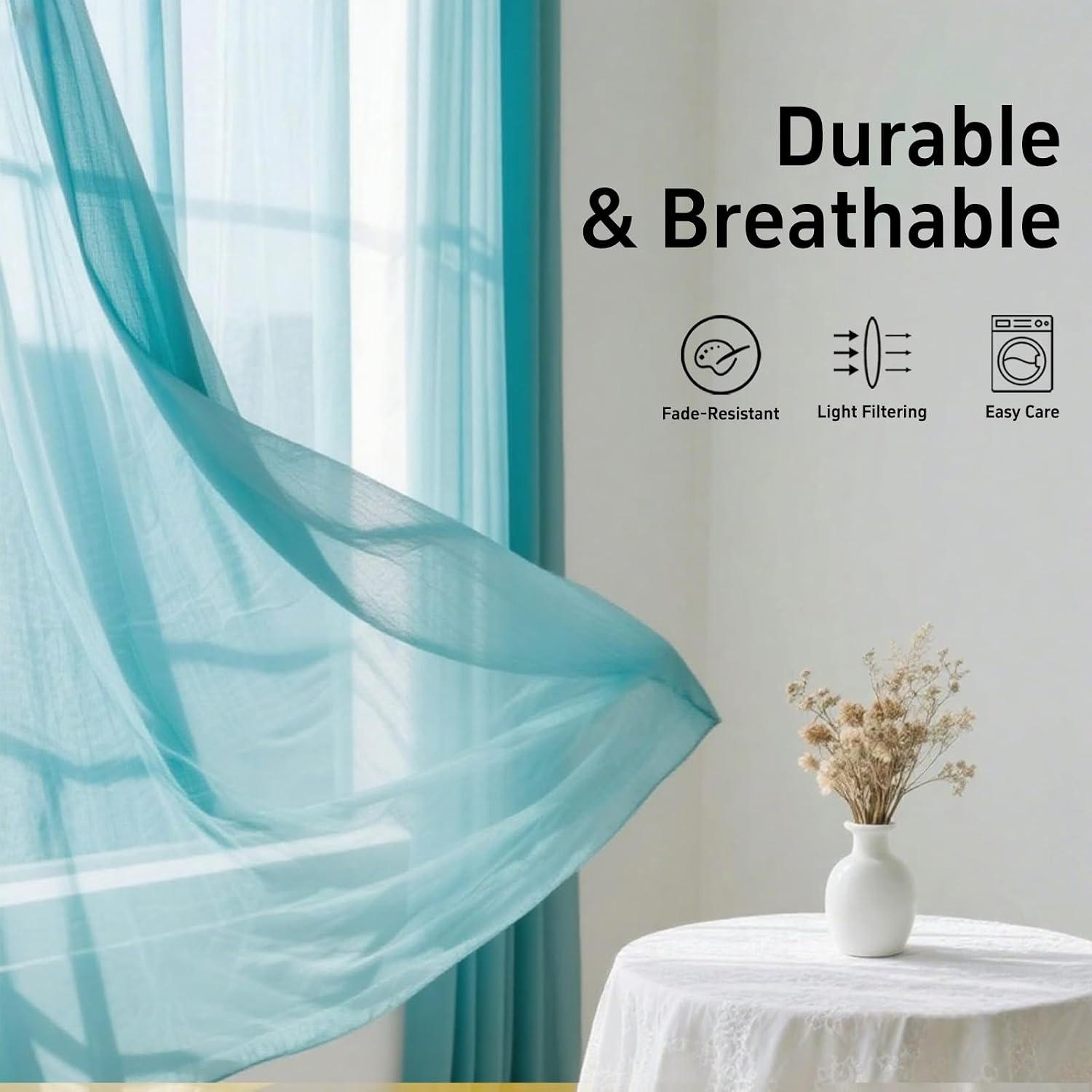 Thumbnail 3 de GFCC Voile Curtains 84in Teal