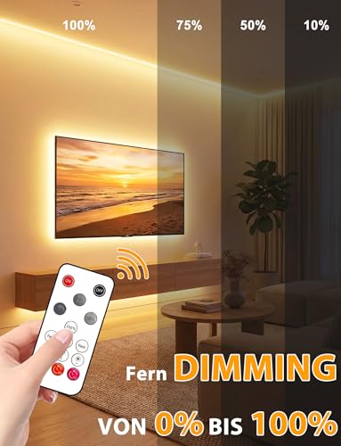 Thumbnail 1 de Lamomo 3M COB LED Strip Light, Warm White Dimmable Neon Rope with Remote