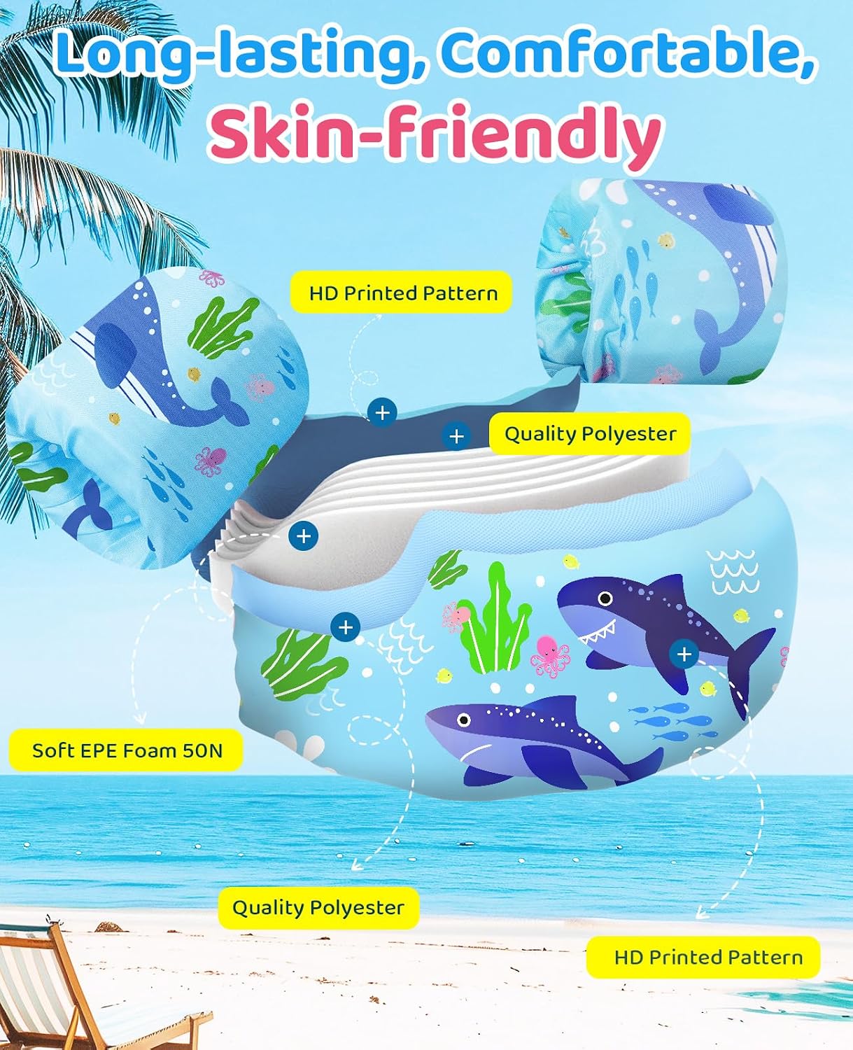 Thumbnail 4 de HeySplash Swim Vest for Kids: Safe, Adjustable Water Wings for 22–55 lbs
