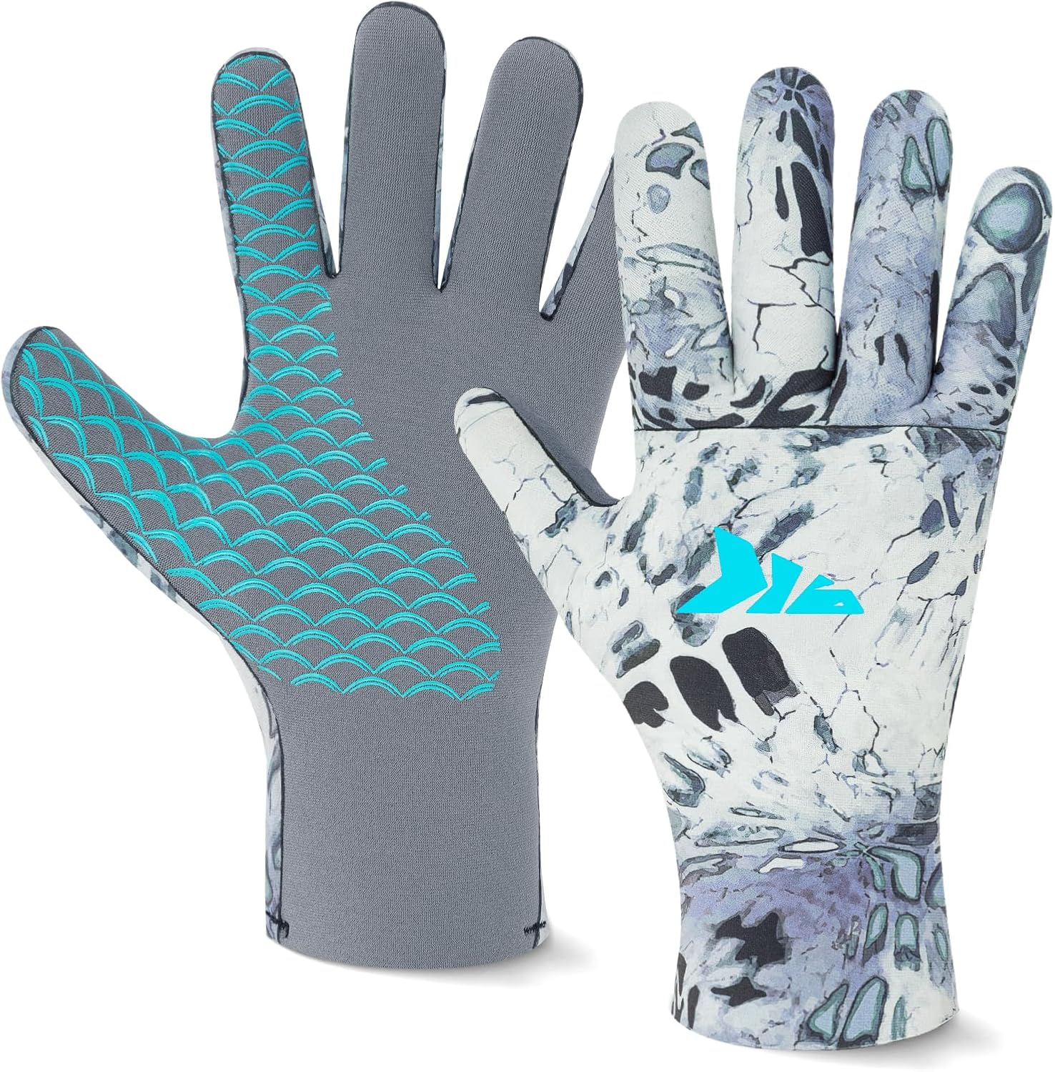 Detalle de KastKing IceRiver Fishing Gloves, Waterproof Neoprene, Fleece-Lined, Embossed Grip