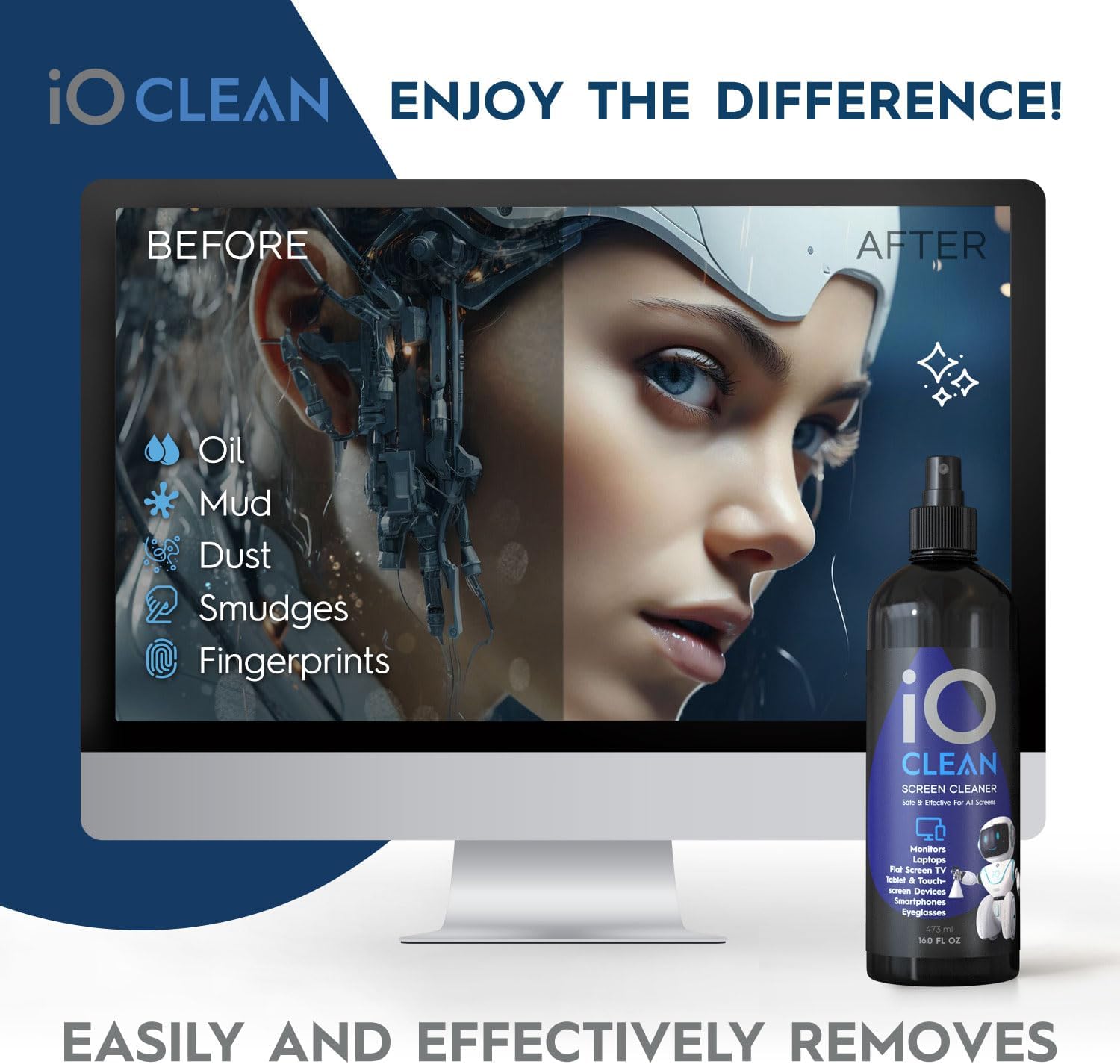 Thumbnail 4 de iO Clean Bildschirmreiniger Spray (16oz – 473ml)