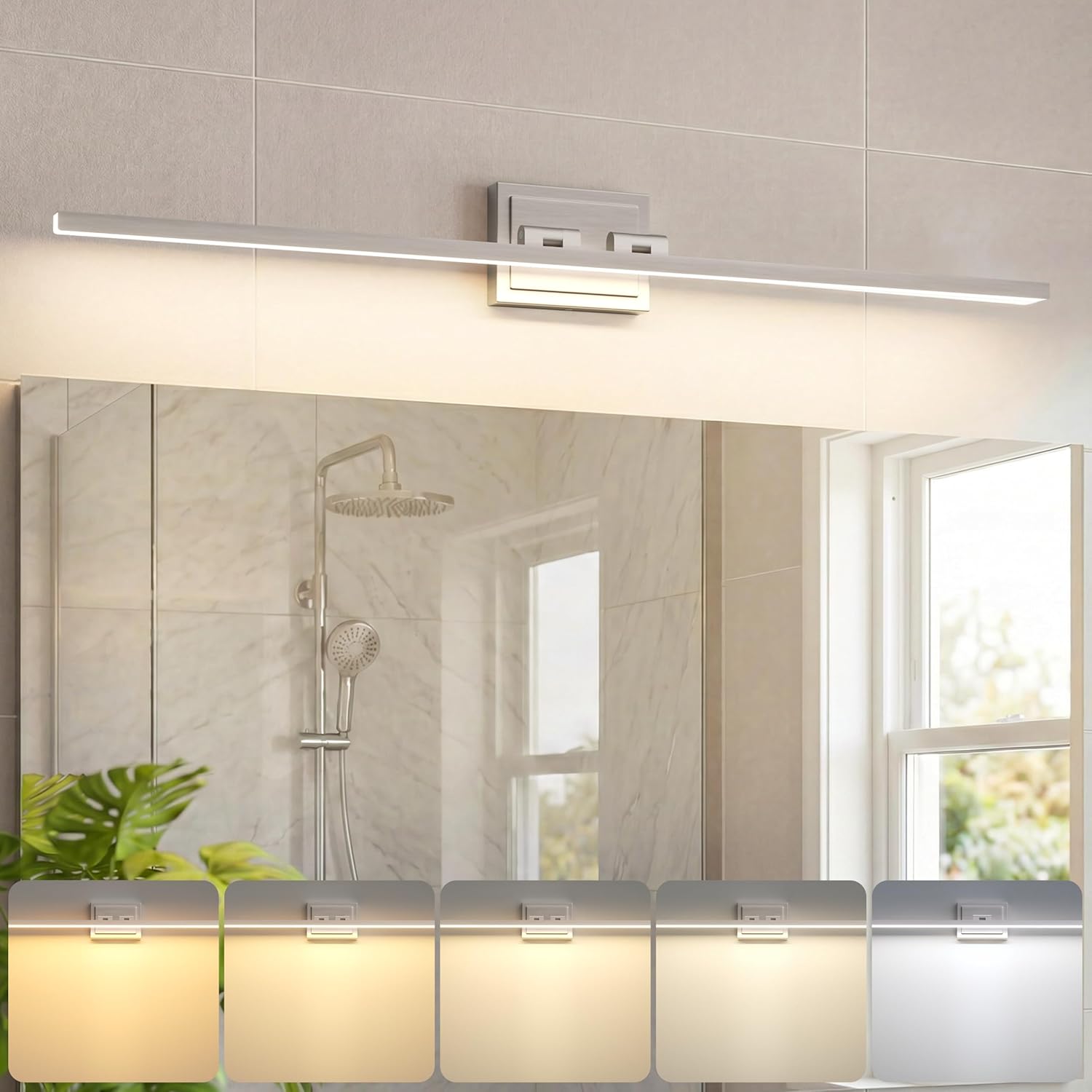 Thumbnail 6 de VOLISUN 15.7-inch Chrome LED Vanity Light, 5 CCT, Dimmable, Rotatable