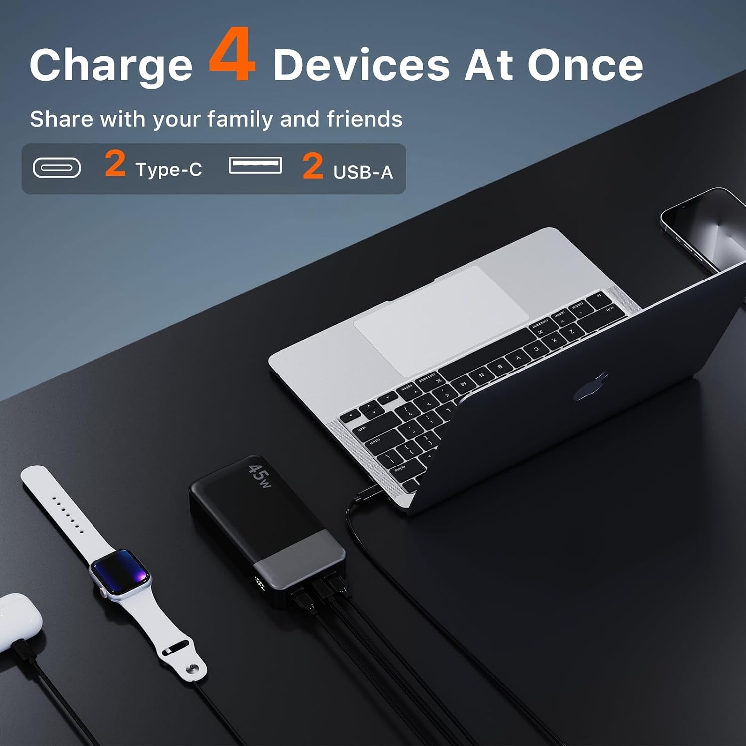 Detalle de JUOVI Power Bank 20000mAh 45W