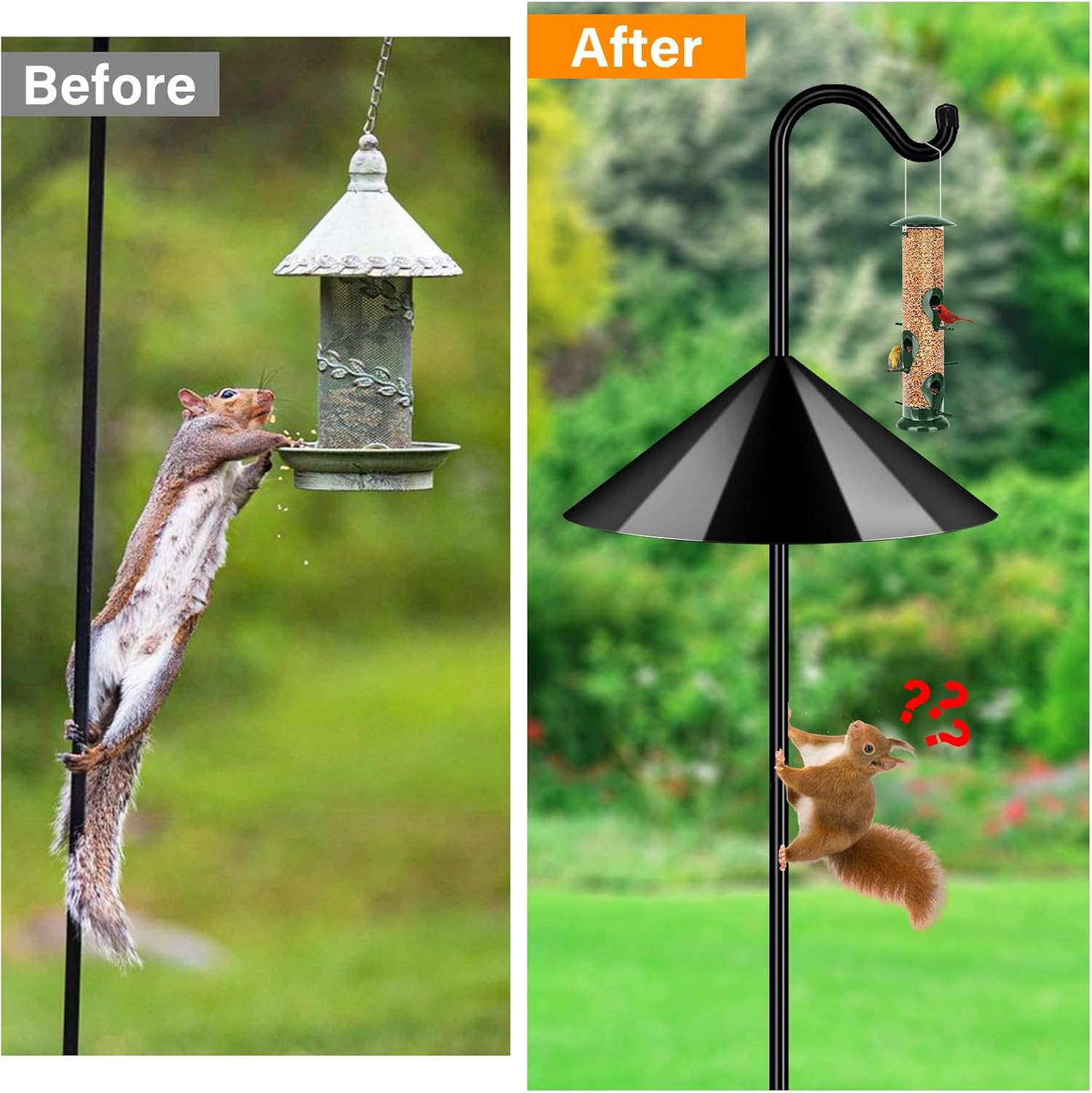 Detalle 2 de FEED GARDEN LX-7MYGSSZ-108IN-1 Bird Feeder Pole with Baffle and 7-Prong Base
