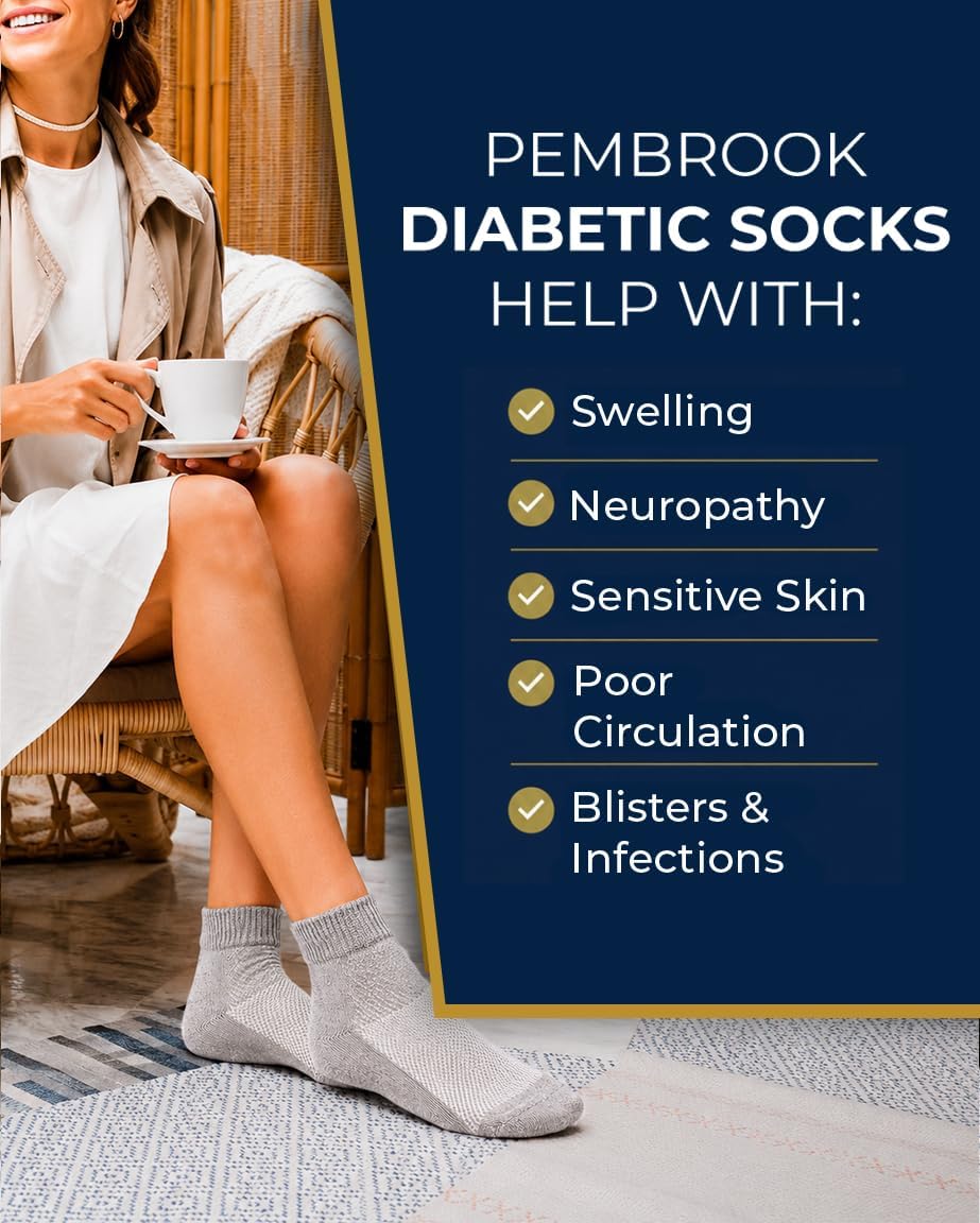 Thumbnail 6 de Pembrook Ankle Diabetic Socks, 6 Pairs, Wide Non-Binding Fit