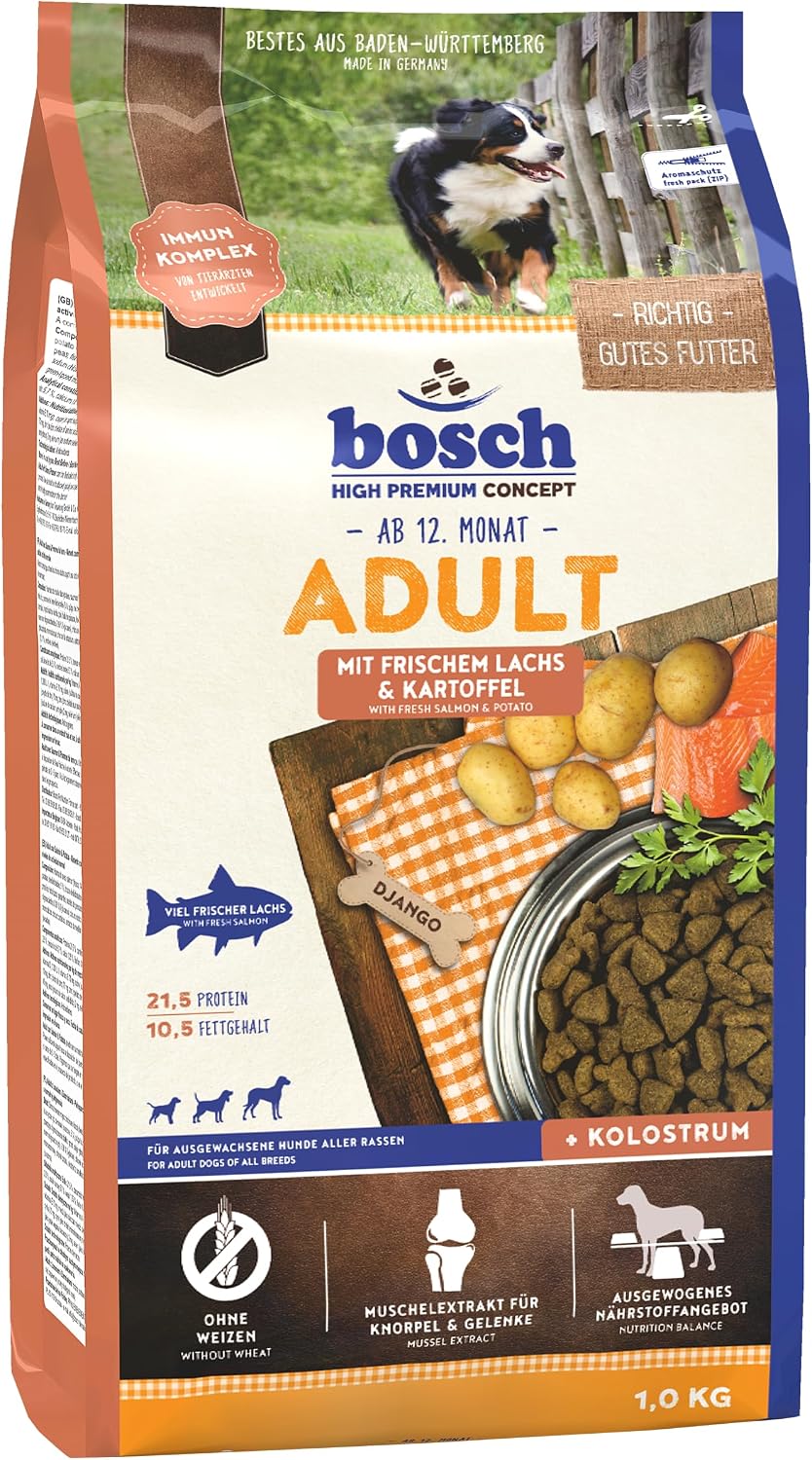 Detalle 2 de BOSCH HPC Adult mit frischem Lachs & Kartoffel – 15 kg Hundetrockenfutter für ausgewachsene Hunde aller Rassen