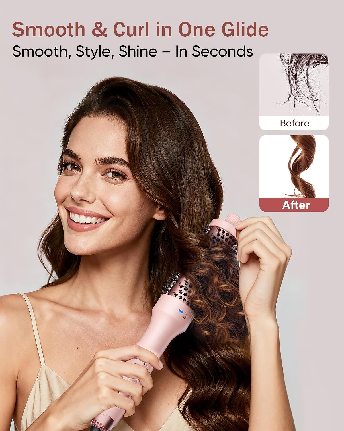 Thumbnail 6 de VIKICON PRO 1.5-Inch Heated Round Brush, Pink, Dual Ions and Airflow Heat