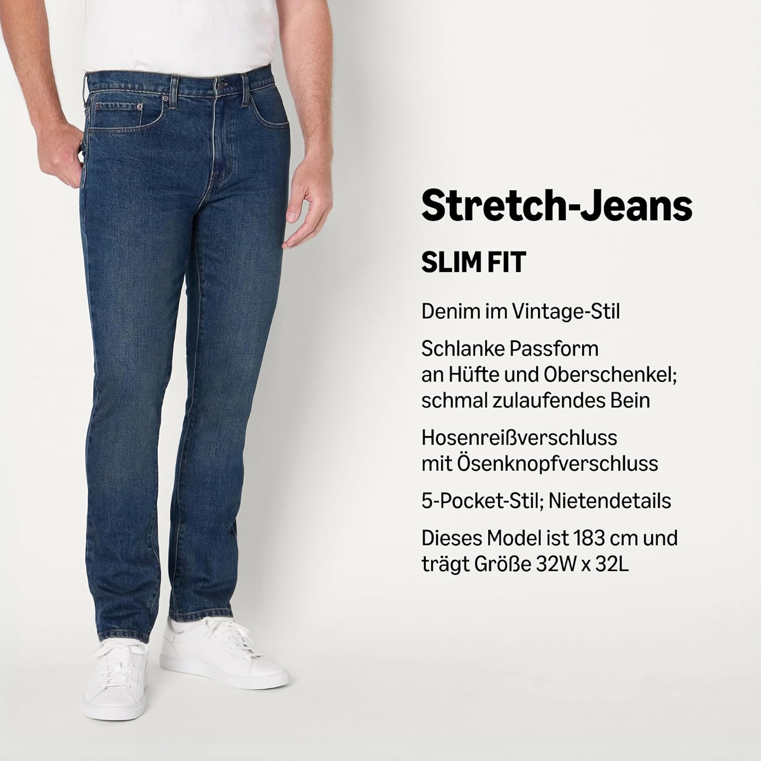 Thumbnail 3 de Amazon Essentials Herren Slim-Fit-Jeans – robuste Allround-Hose mit schlanker Silhouette
