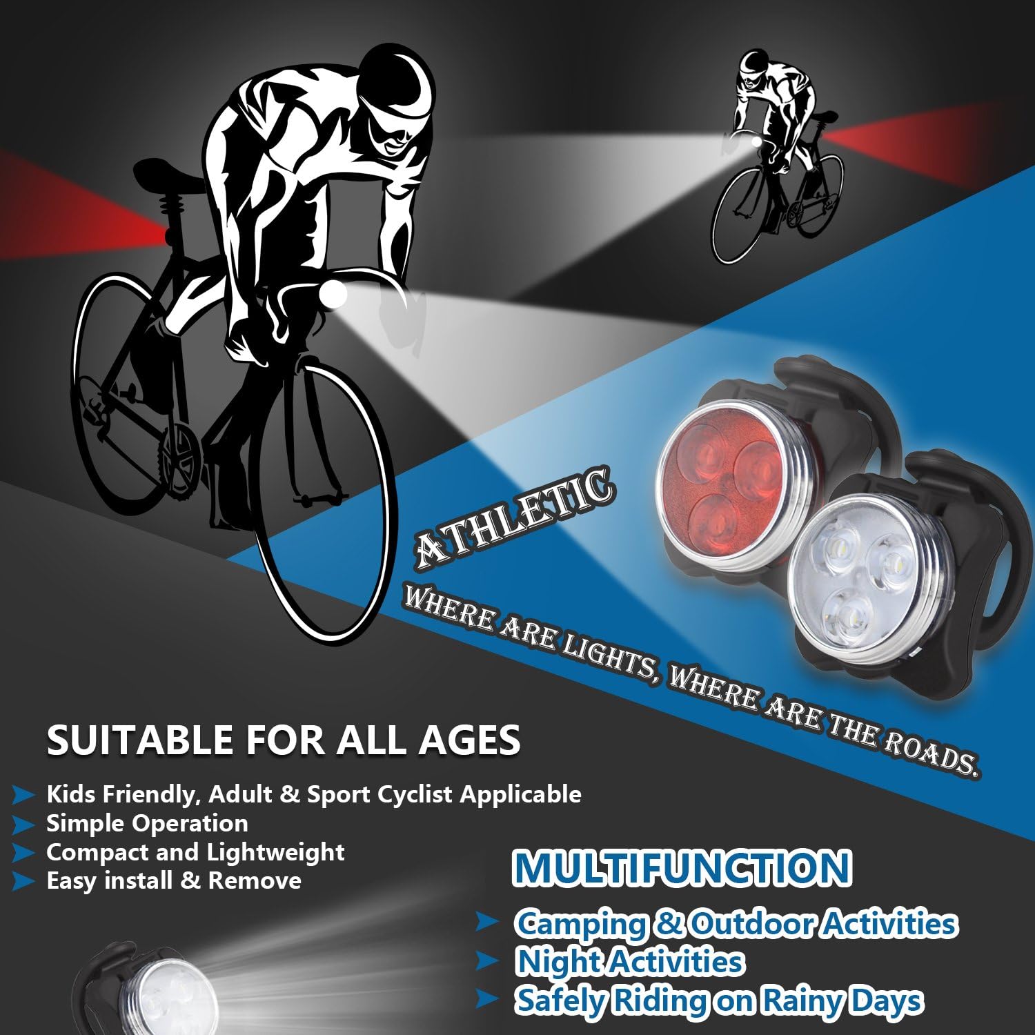 Thumbnail 4 de Balhvit Bike Light Set USB rechargeable 2-pack