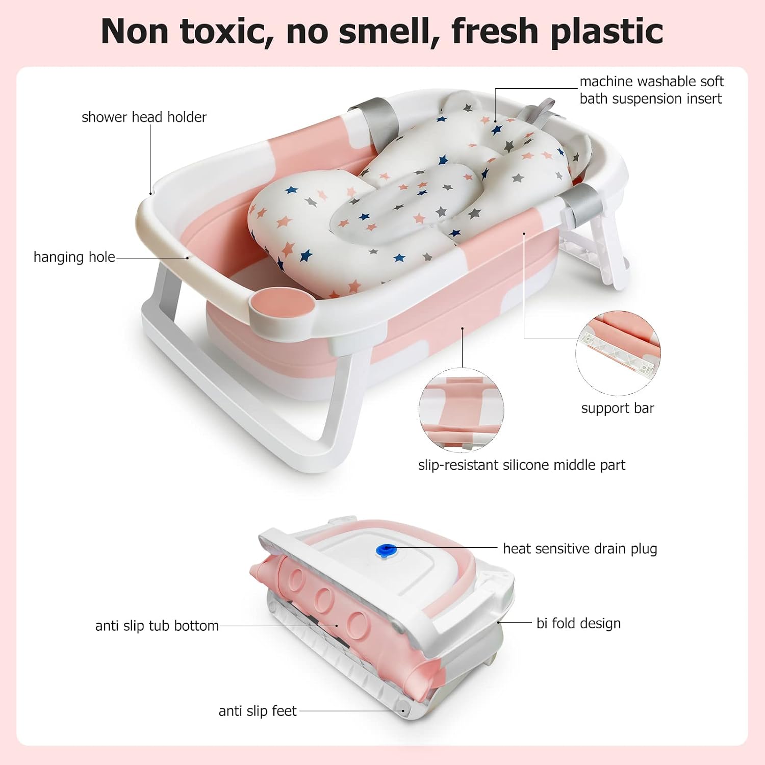 Detalle 2 de Collapsible Baby Bath Foldable Tub 63 cm