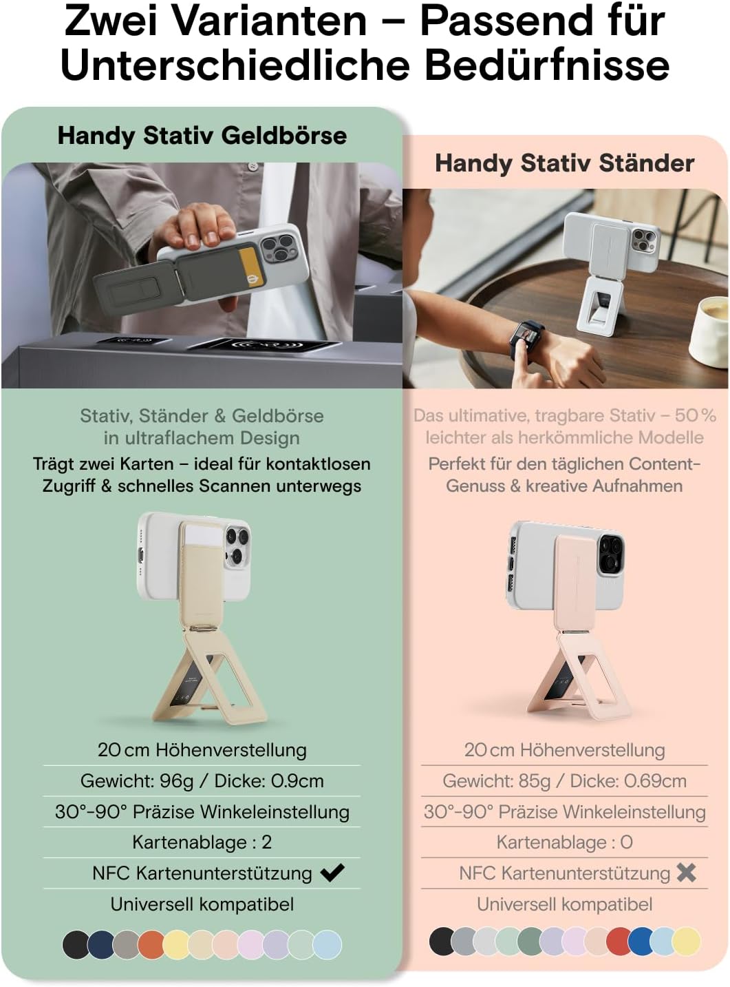 Thumbnail 1 de MOFT Handy Stativ für Smartphone – Ultrakompakt, 3-in-1 mit MagSafe, Kartenhalter und Kamera-Optionen