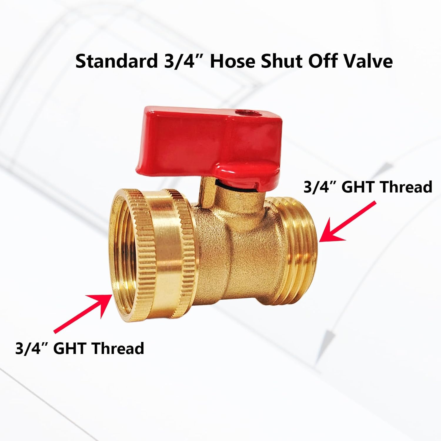 Thumbnail 5 de HQMPC HQ-NREDV 01 Brass Garden Hose Shutoff Valves, 2-Pack with Washers