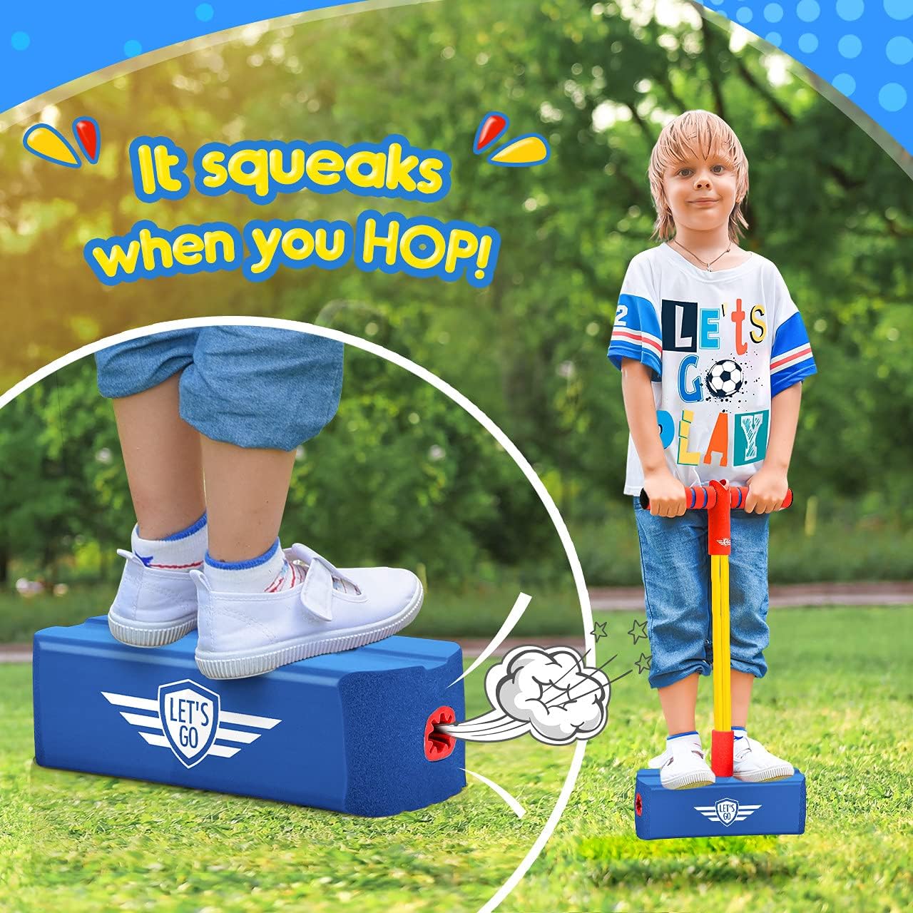 Thumbnail 2 de Toyzey foam pogo jumper stick for children aged 3–12 (blue) – birthday and outdoor gift