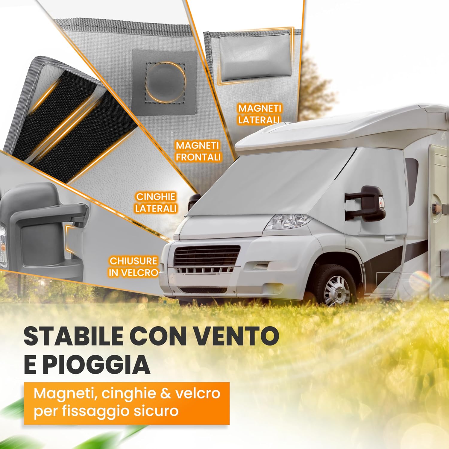 Detalle de NATURIZ Copriparabrezza Ducato: tappetino termico esterno per veicoli 2006-2025