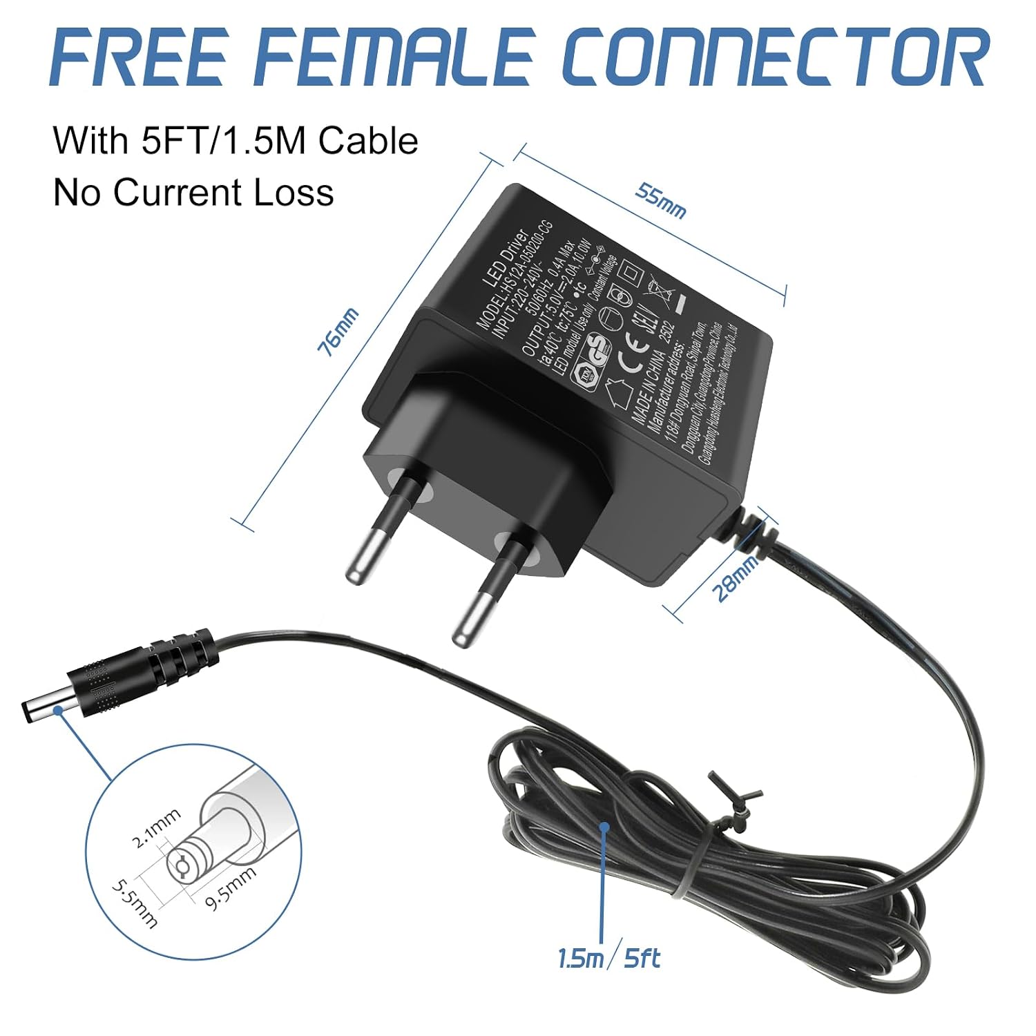 Detalle de AGOTD 5V 2A Netzteil für LED