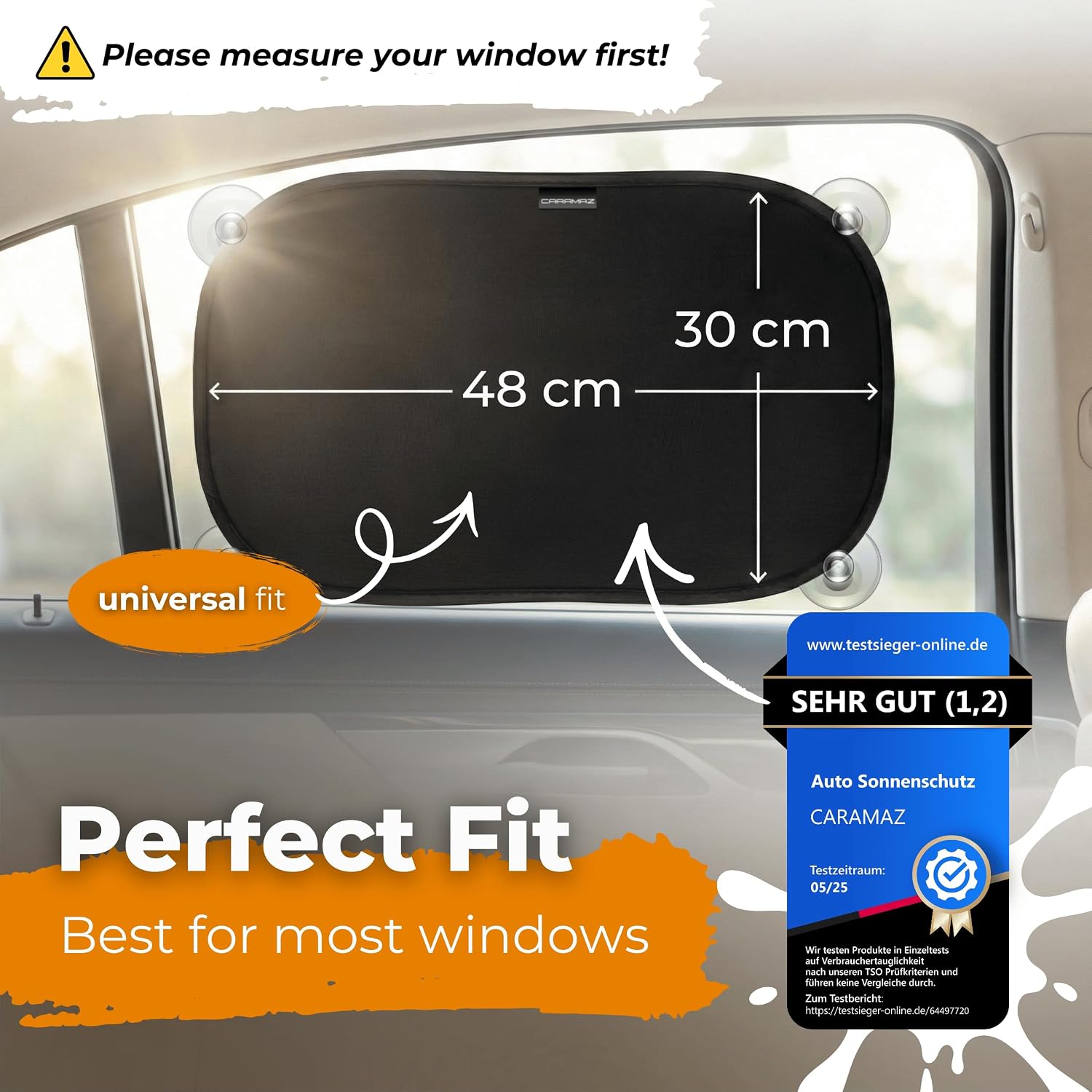 Detalle 1 de Car Window Shades for Baby (48 x 30 cm) with Suction Cups – Animal Design, Pack of 2