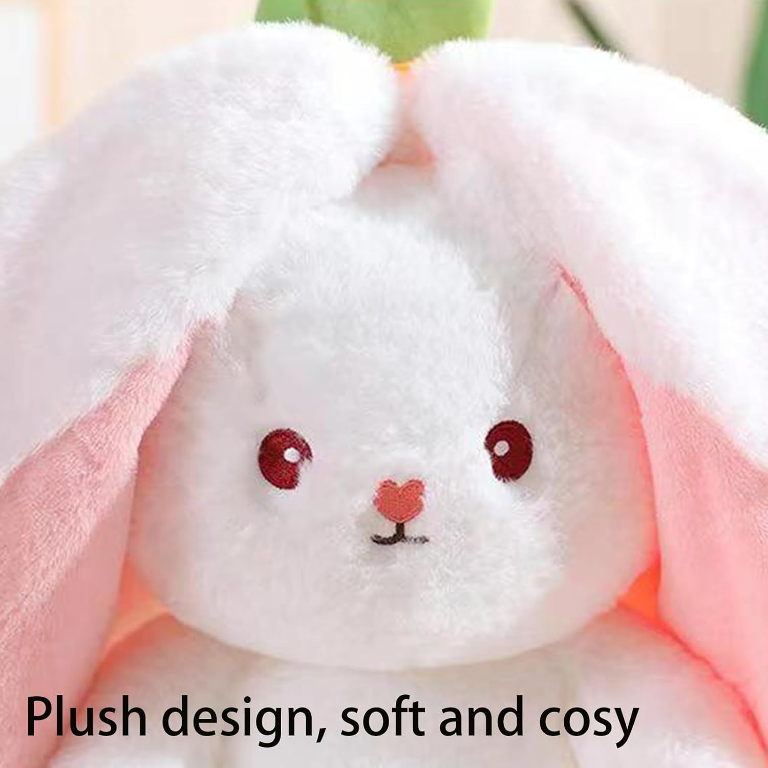 Thumbnail 3 de Irunfast 23cm Easter Bunny Plush Toy (Reversible Strawberry Bunny with Zip Surprise)
