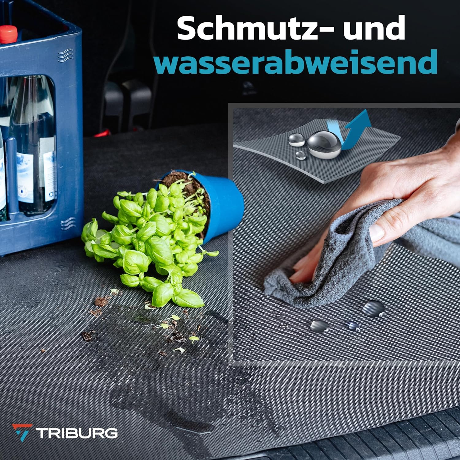 Thumbnail 2 de TRIBURG Universal Antirutsch Schmutzmatte 120x180 cm – wasserdicht, zuschneidbar, Kofferraummatte & mehr