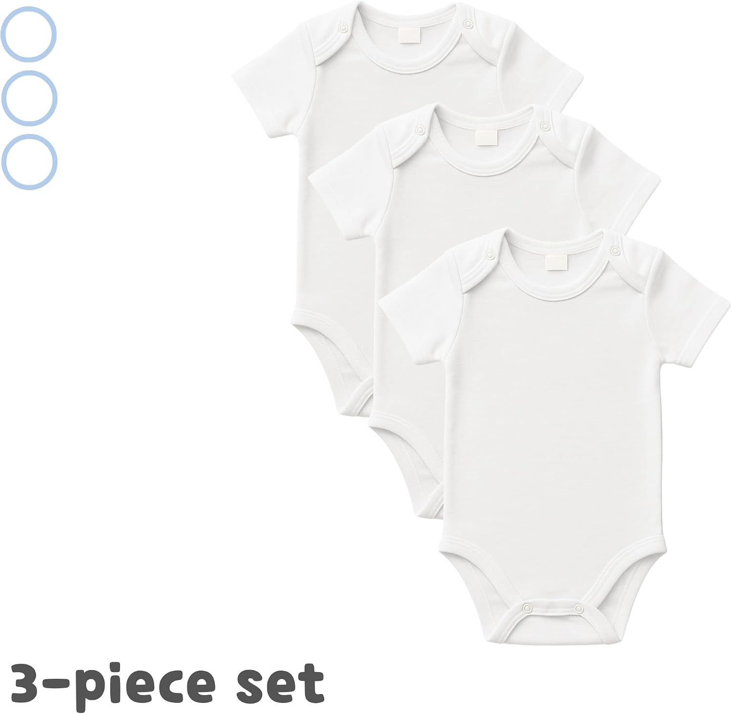 Detalle 2 de rise&Raba Baby Bodysuit 3 Pack (0-4 Years) in 100% Organic Cotton half sleeve